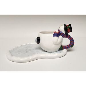 FIGI Chilly Vintage Snowman Mug & Cookie Plate